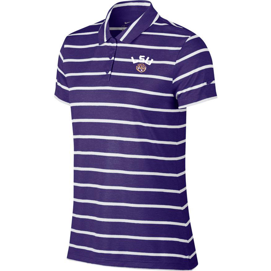 Lsu Nike Golf Women's Dry Stripe Polo