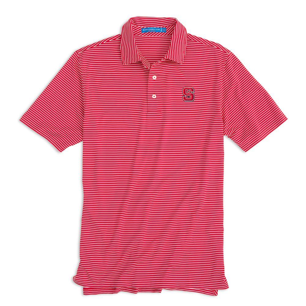 Nc State Southern Tide Gameday Striped Polo