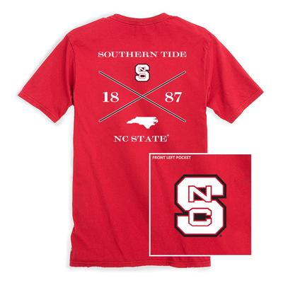 NC State Southern Tide College Cross T-Shirt