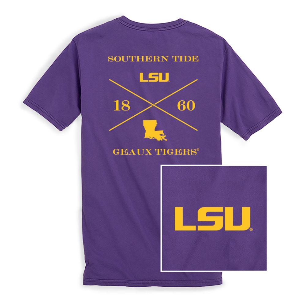 Lsu Southern Tide College Cross T- Shirt