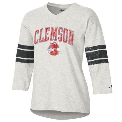 Clemson Women's Rochester Slub Football Tee Shirt