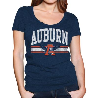 Auburn Retro Brand Megan V-Neck T-Shirt