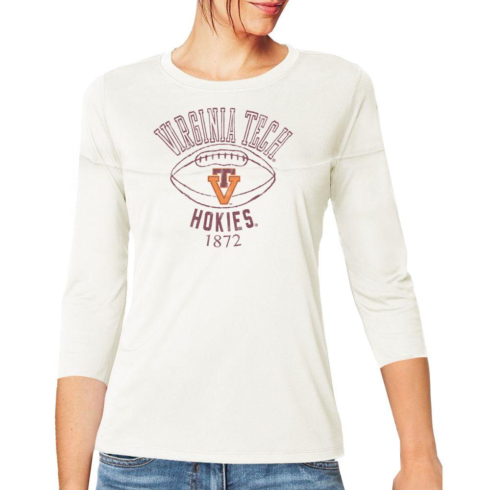 Virginia Tech Retro Brand Women's 3/4 Sleeve Football Jersey Crop Top
