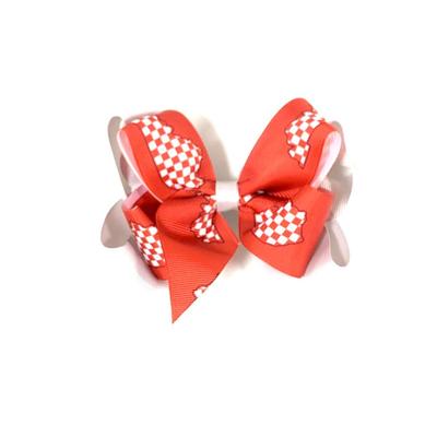 Red and White State of Kentucky Kids Double Hair Bow