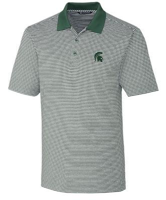 Michigan State Cutter & Buck Tonal Stripe Forge Big & Tall Polo