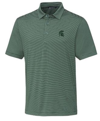 Michigan State Cutter & Buck Forge Pencil Stripe Big & Tall Polo