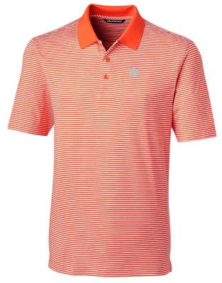 Clemson Cutter And Buck Tonal Stripe Forge Polo