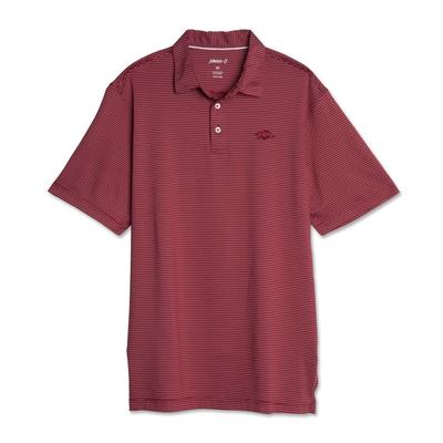 Arkansas Johnnie-O Men's Pinstripe Albatross Polo