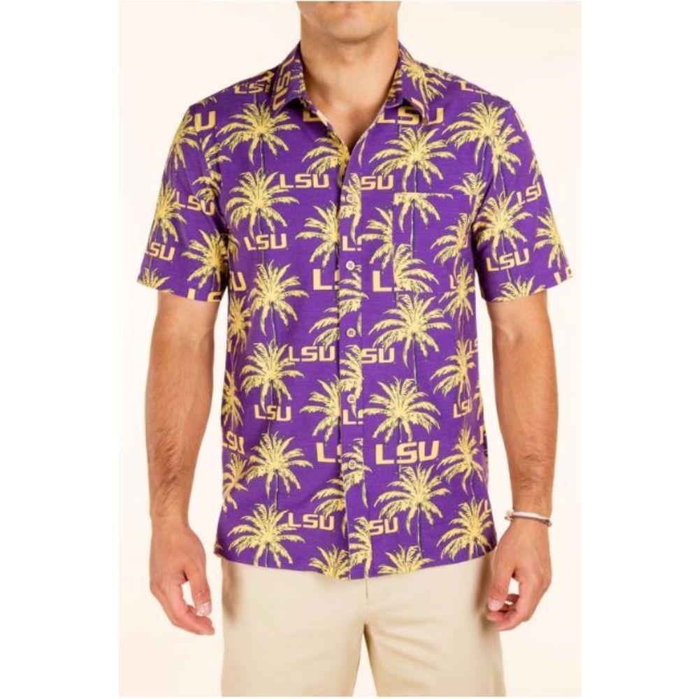 Lsu Tellum And Chop Men's Palm Printed Hawaiian Shirt