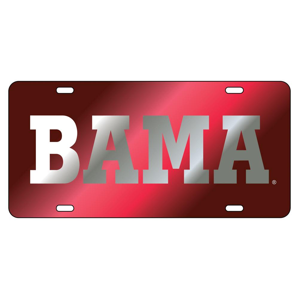 Alabama License Plate Crimson/Silver Bama