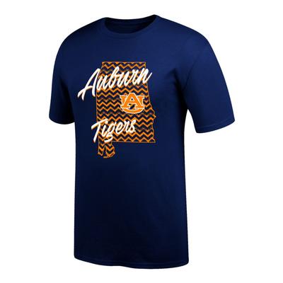 Auburn Women's Chevron Pattern State Tee Shirt
