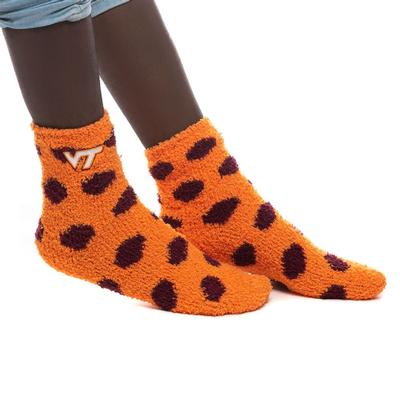 Virginia Tech ZooZatz Reverse Fuzzy Dot Socks