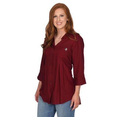 FSU University Girl Front Pleat Button-Up