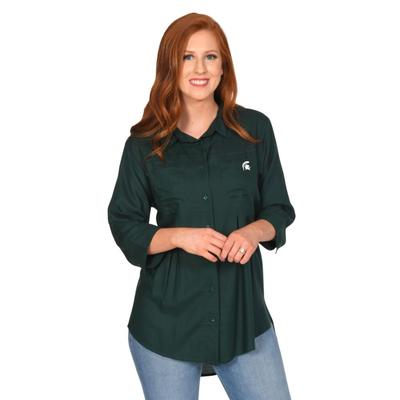 Michigan State University Girls Front Pleat Button-Up