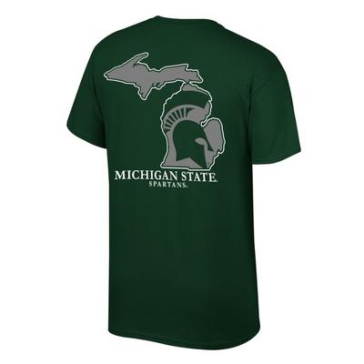 Michigan State Spartan Logo in State Tee Shirt