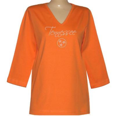 Tennessee Nitro 3/4 Sleeve V Neck Top