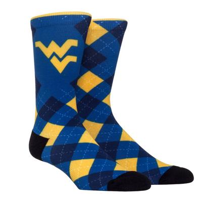 West Virginia Rock'em Hyperoptic Argyle Socks