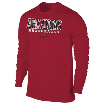 Arkansas Men's Razorbacks with Running Hog L/S Tee Shirt