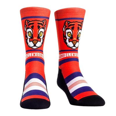 Clemson Rock'em Mascot Single Face Socks