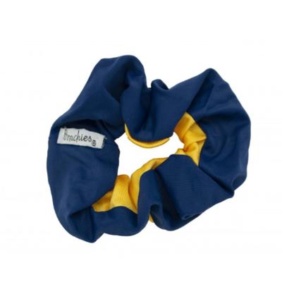 Pomchies Navy and Yellow Gold Hair Scrunchie