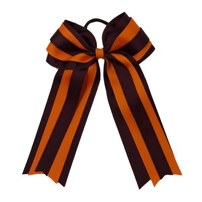 Maroon & Orange Layered 2 Tone Ponytail Bow