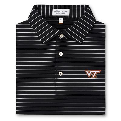 Virginia Tech Peter Millar Trophy Stripe Jersey Polo