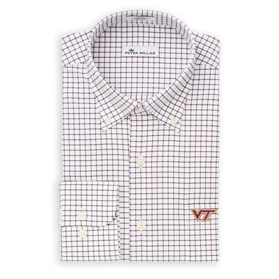 Virginia Tech Peter Millar Men's Woven Tattersall Shirt