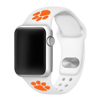Clemson Apple Watch White Silicon Sport Band 38/40 MM