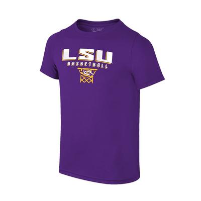 LSU Basketball with Net Logo Tee Shirt
