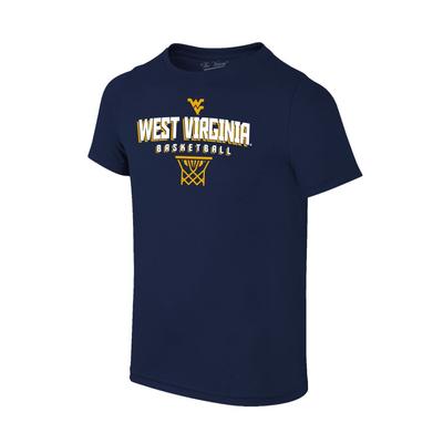 West Virginia Basketball with Net Logo Tee Shirt