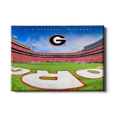 Georgia 24x16 It's Saturday in Athens End Zone Canvas