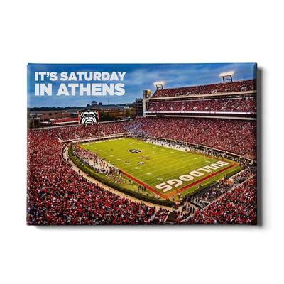Georgia 24x16 It's Saturday in Athens Canvas