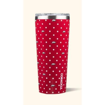 Arkansas Corkcicle 24oz Polka Dot Tumbler