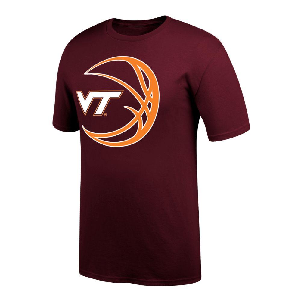 Virginia Tech Vt Logo In Basketball Tee Shirt