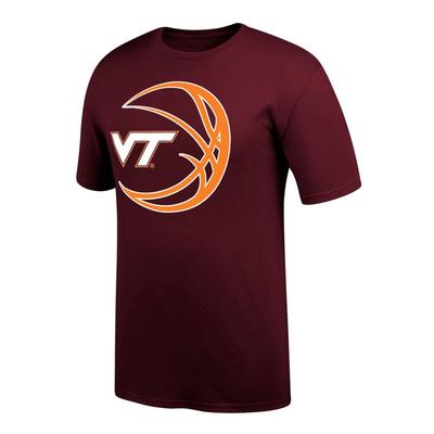 Virginia Tech VT Logo in Basketball Tee Shirt