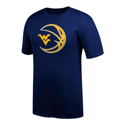 West Virginia WV Logo in Basketball Tee Shirt