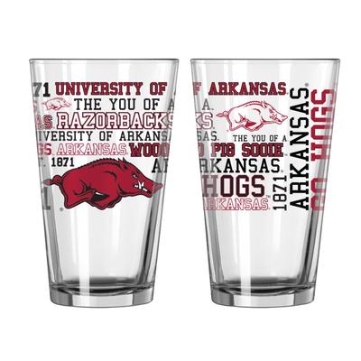 Arkansas 16oz Spirit Pint Glass