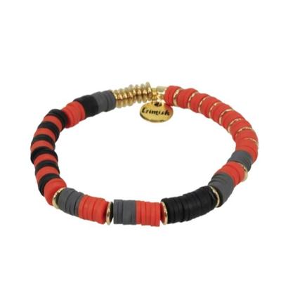 Erimish Red, Black, and Grey Ann Stackable Bracelet
