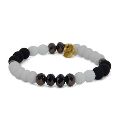 Erimish Black and White Bryant Stackable Bracelet