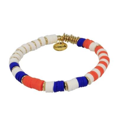 Erimish Orange, Blue, and White Kristen Stackable Bracelet