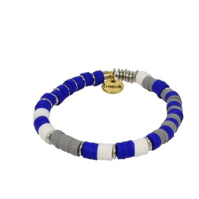 Erimish Blue, White, and Grey Madison Stackable Bracelet