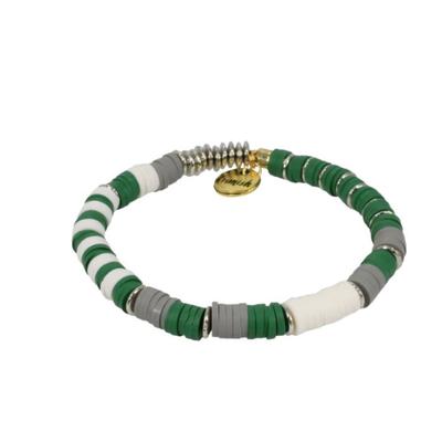 Erimish Green, White, and Grey Ella Stackable Bracelet