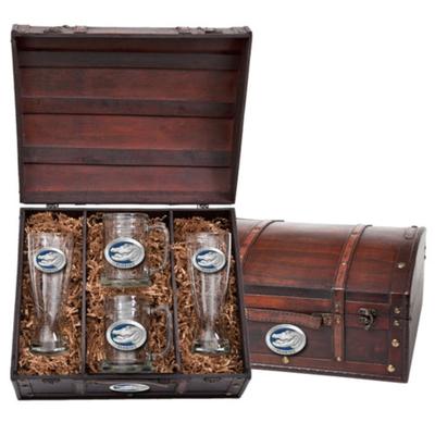 Heritage Pewter Blue Alligator Beer Chest Set