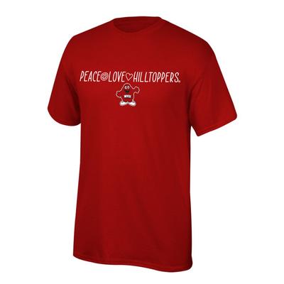 Western Kentucky Youth Peace Love Hilltoppers Tee Shirt