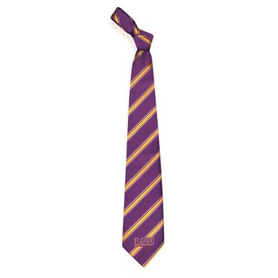 LSU Men's Thick Stripe Woven Polyester Tie