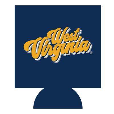 West Virginia Retro Script Can Cooler