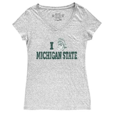 Michigan State Tri-Blend V-Neck Love Sparty Tee