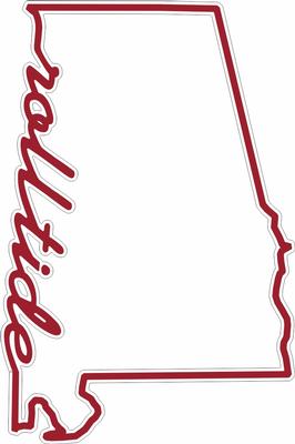 Roll Tide State Outline Decal