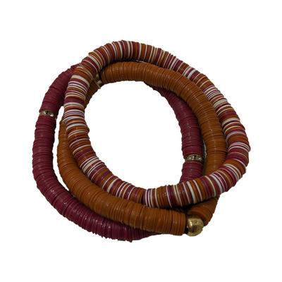 Maroon & Orange Stretch Bracelet