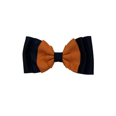 Auburn Navy & Orange Hairbow